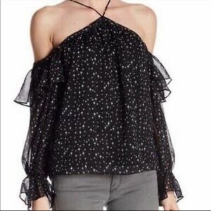 1 State Off the Shoulder Black Lace Top